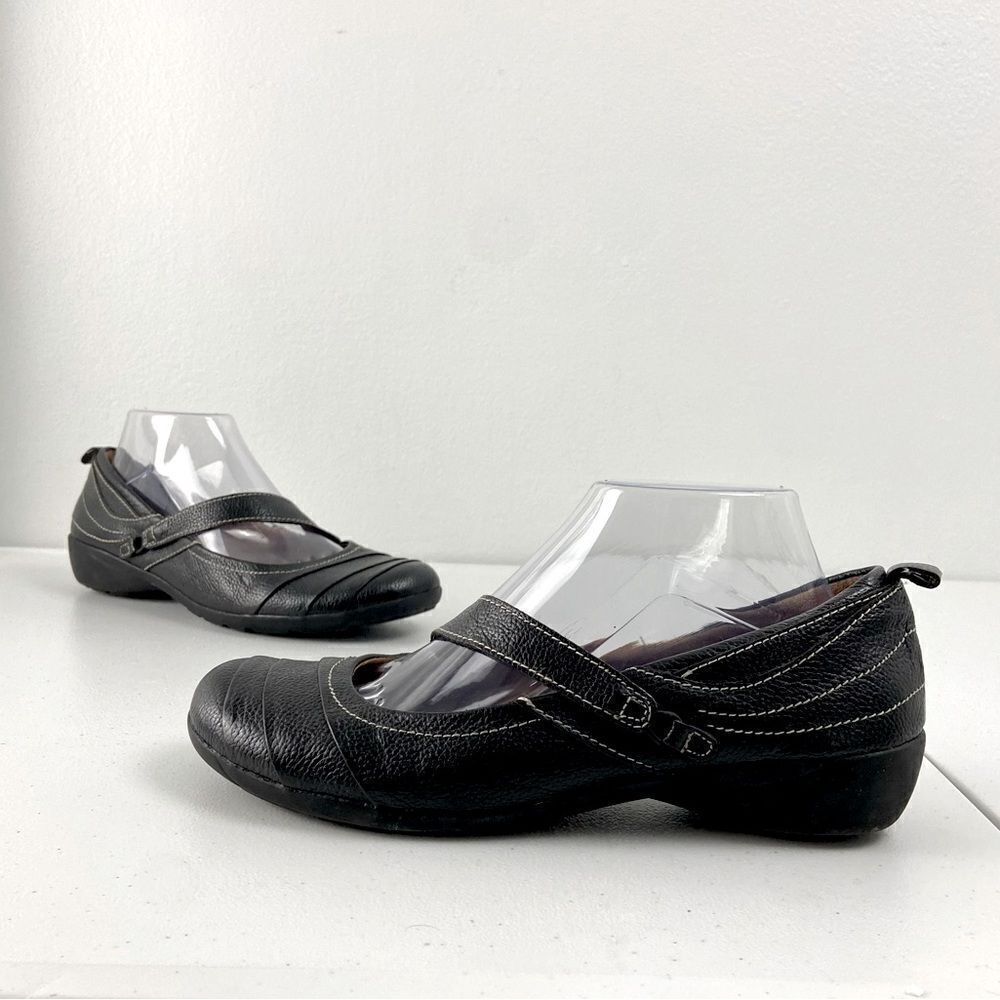 Naturalizer Noland Black Leather Loafer Shoes Mary Jane Flats Career‎ 8.5 Wide
